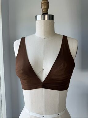 SKIMS Brown V-Neck Bra